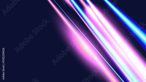 Motion lighting effects. Fast high speed lines. Abstract light trails. Banner design web page poster.