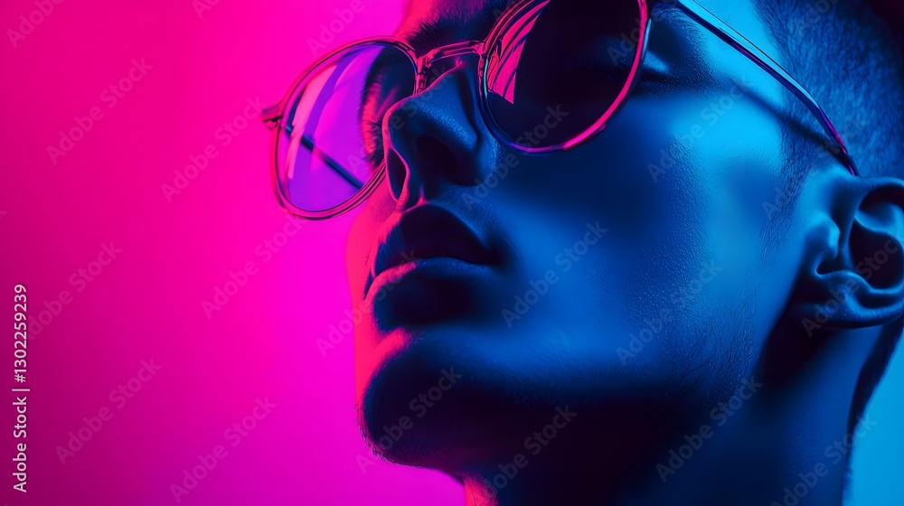 30. A neon-inspired gradient transitioning from electric blue to vibrant magenta, creating a futuristic feel
