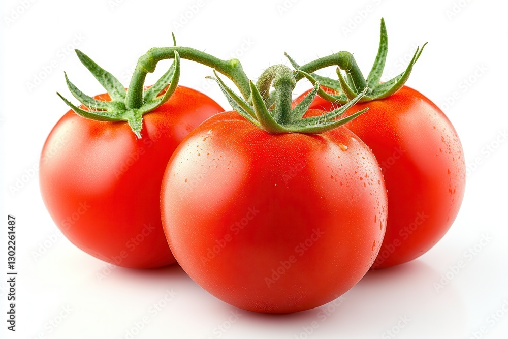 Fresh Ripe Red Tomatoes on a White Background, Perfect for Healthy Dishes and Salads. Generative AI Fresh Ripe Red Tomatoes on a White Background, Perfect for Healthy Dishes and Salads. Generative AI