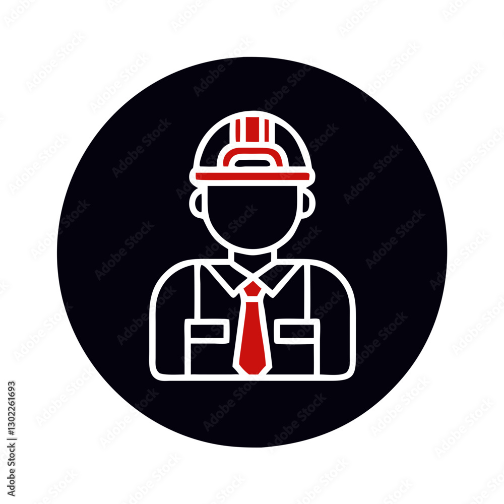 Construction worker with helmet on black background Construction worker with helmet on black background