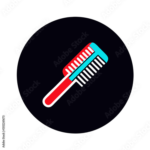 Colorful hair comb on black background
