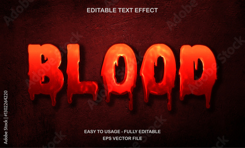 Blood text effect, liquid font text style