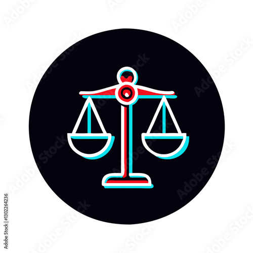 Scales of justice on a black background