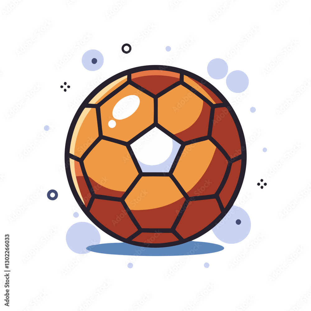 Fototapeta premium Orange soccer ball in a playful design with abstract background