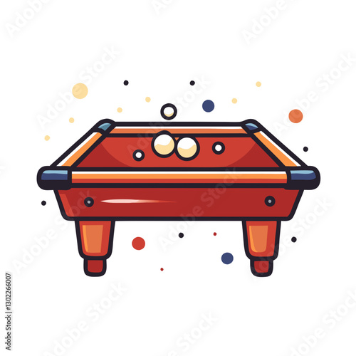 Illustration of a pool table with billiard balls