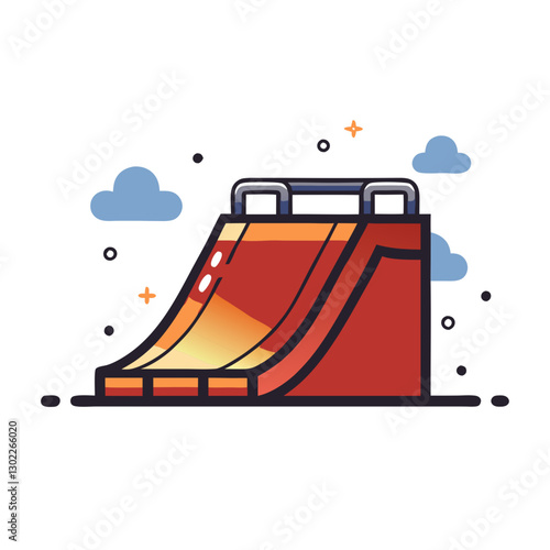 Skate ramp in a colorful cartoon style