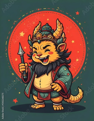animal cartoon character in vector art style illustration