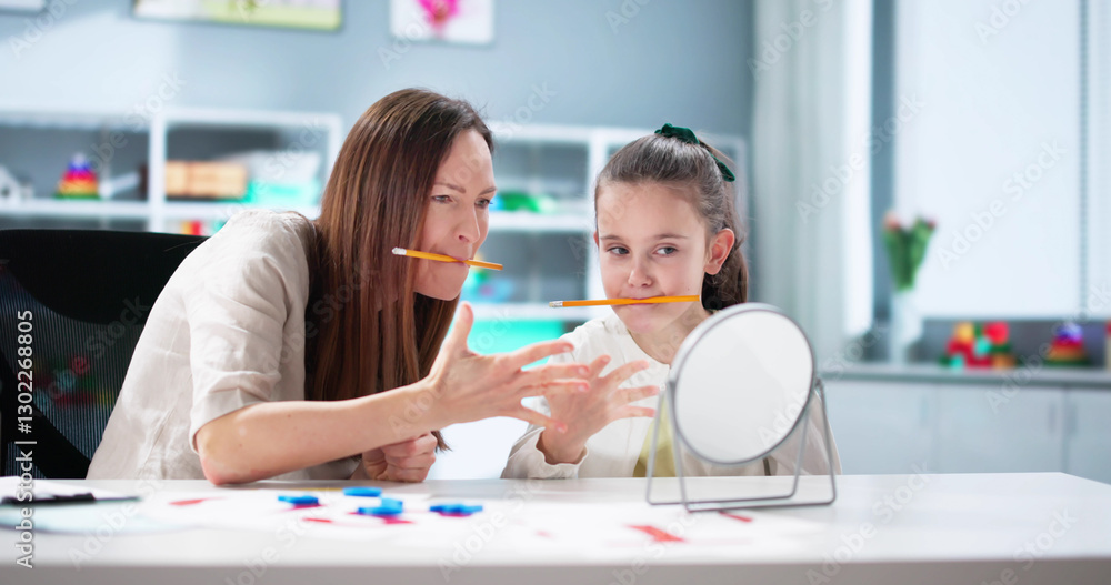 Fototapeta premium Improving oral motor skills through speech therapy