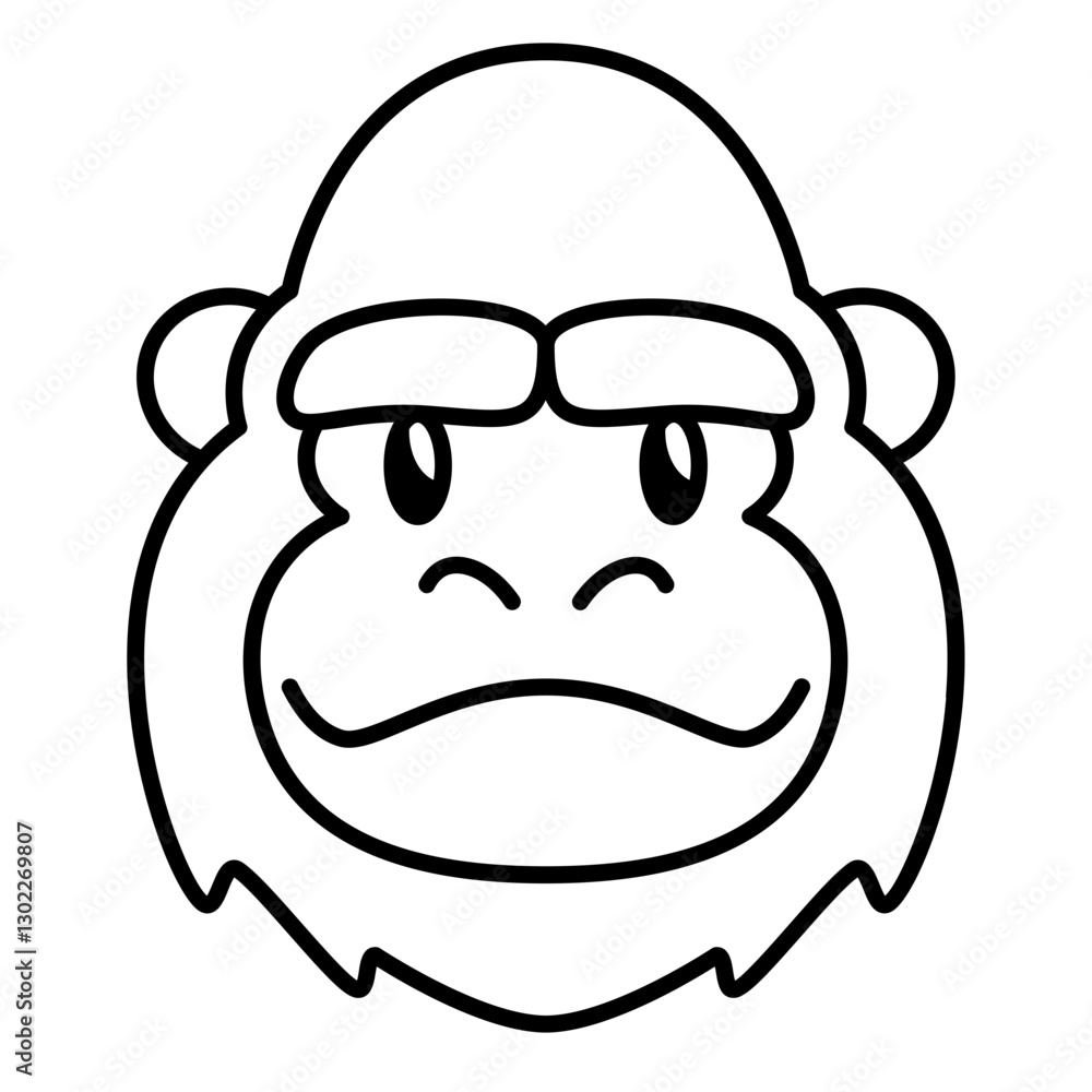 Gorilla head outline icon
Gorilla head outline icon