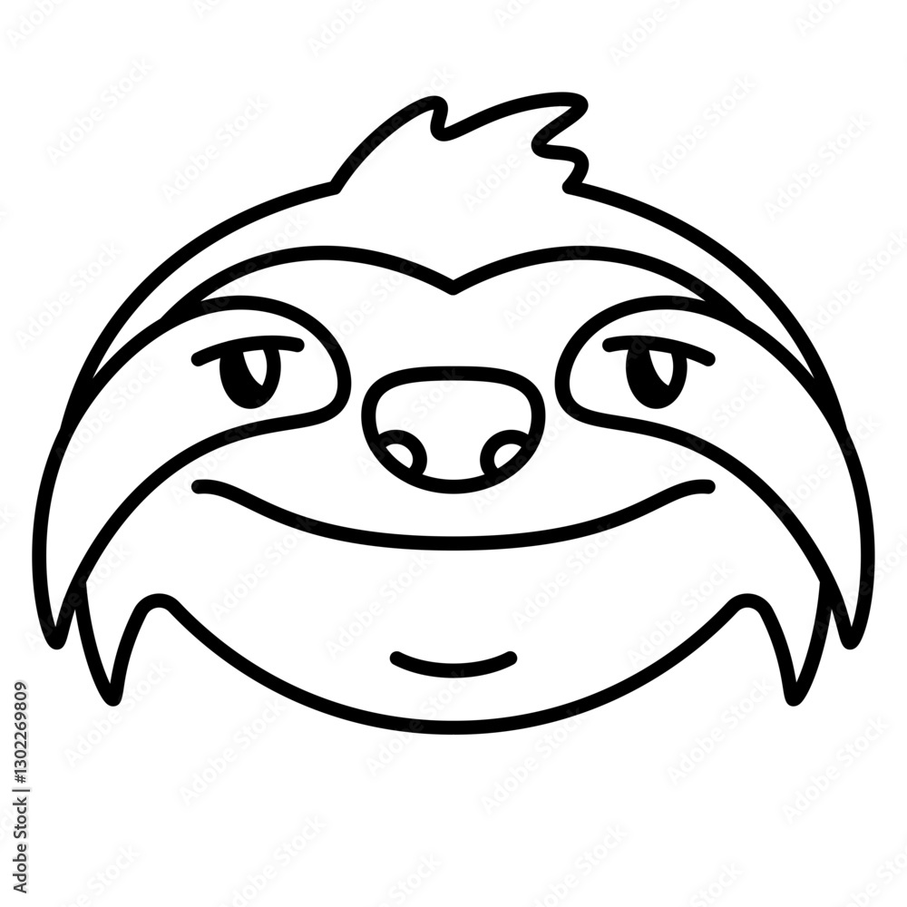 Sloth head outline. Climber animal
Sloth head outline. Climber animal