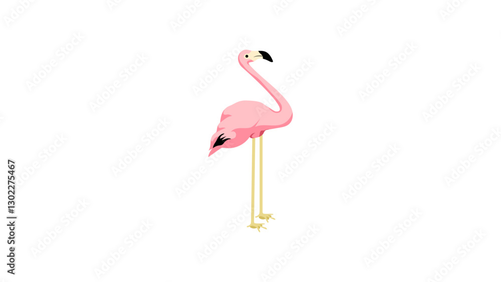 Obraz premium Flamingo Flat illustration vector