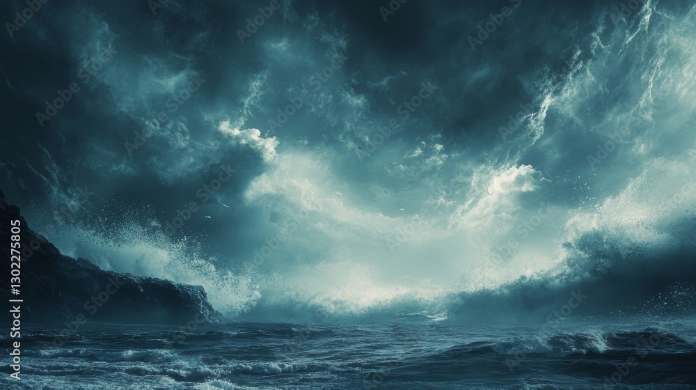 Fototapeta premium Oceanic Storm: A Dramatic Seascape