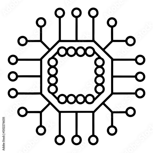 Simple Microarray Chip Icon High-Quality Silhouette Vector.