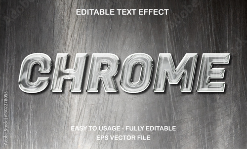 Chrome text effect, silver metal metal effect