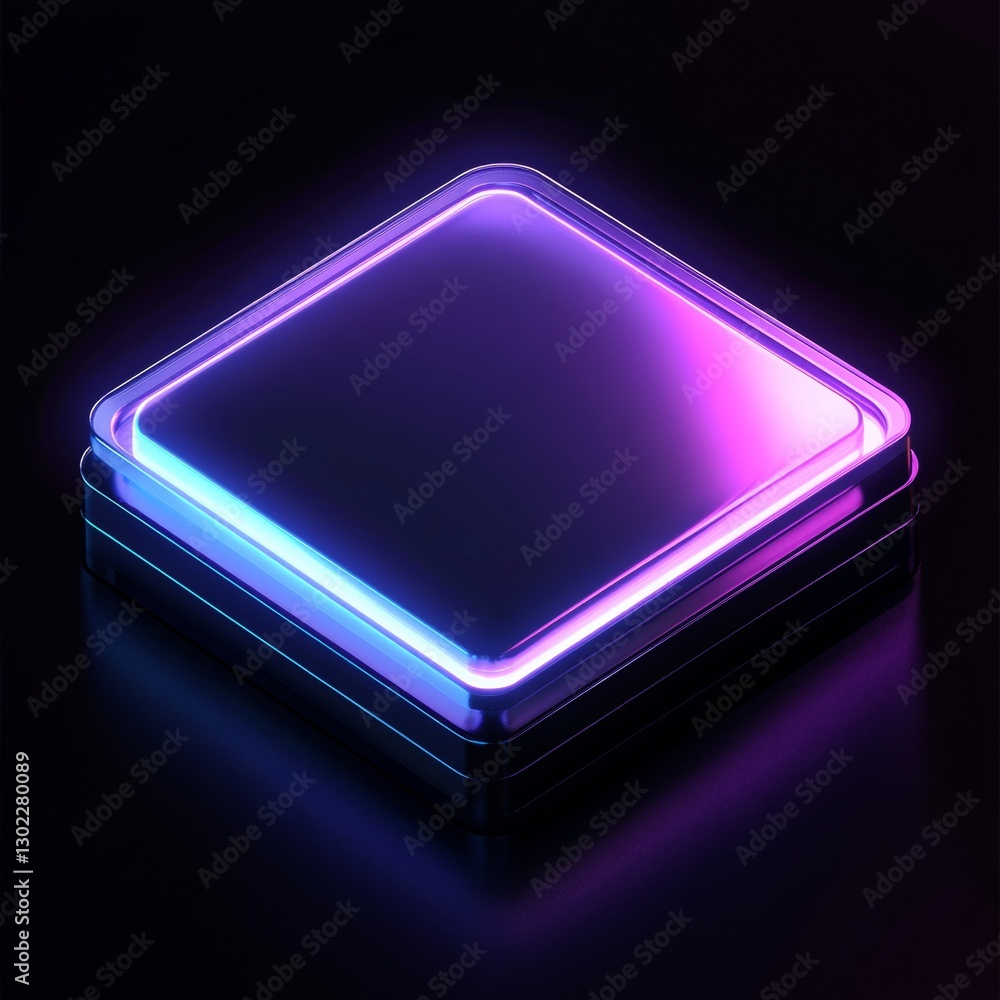 Luminous 3D Icon with Sharp Angular Edges on Dark Background Luminous 3D Icon with Sharp Angular Edges on Dark Background