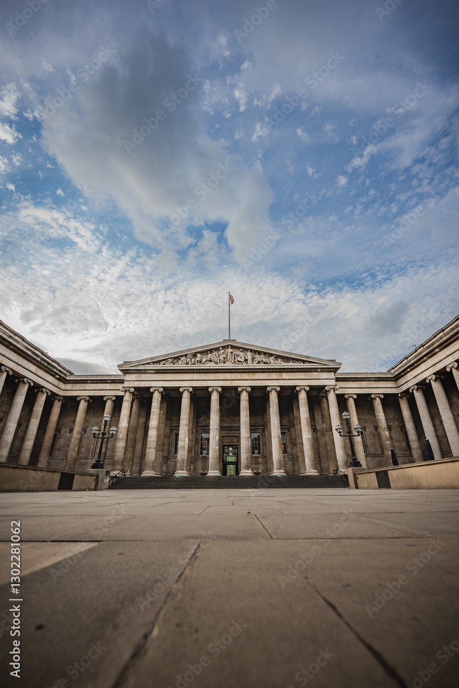 Fototapeta premium A globally acclaimed museum, perfect for travel and cultural branding, with an exterior that reflects its rich history, educational purpose, and cultural legacy.