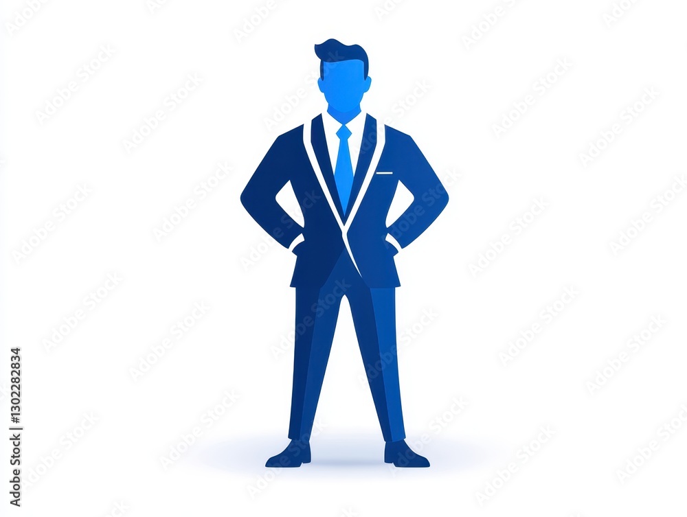Professional businessman in a suit standing confidently with arms crossed Professional businessman in a suit standing confidently with arms crossed