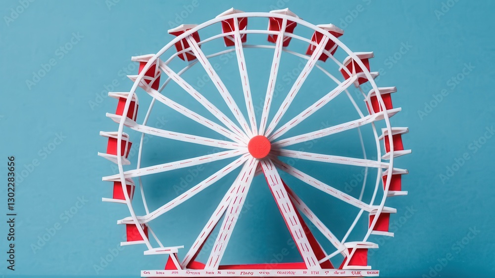 Obraz premium A vibrant miniature ferris wheel captures the joy of amusement parks