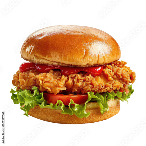Chicken zinger burger transparent background