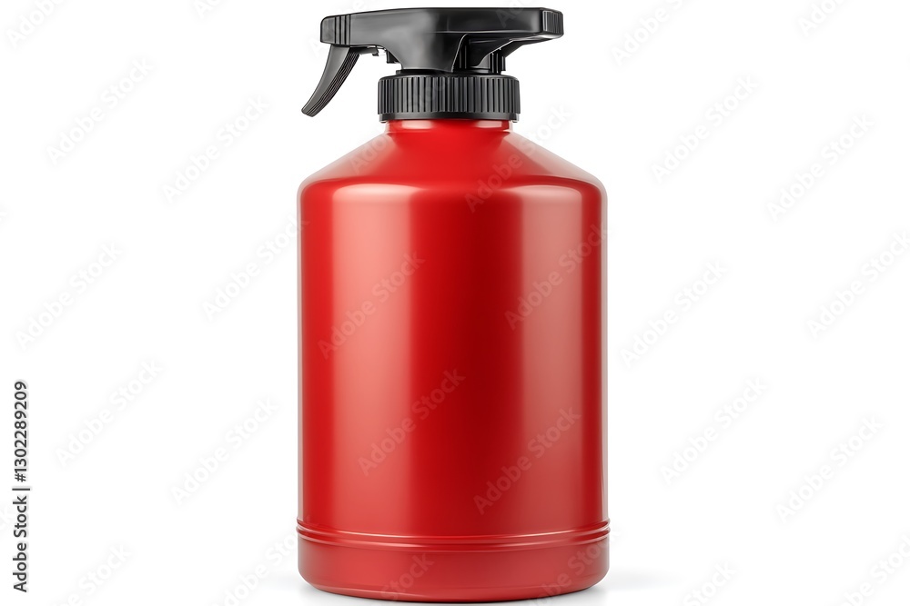 Red Plastic Spray Bottle Product Packaging Mockup Red Plastic Spray Bottle Product Packaging Mockup