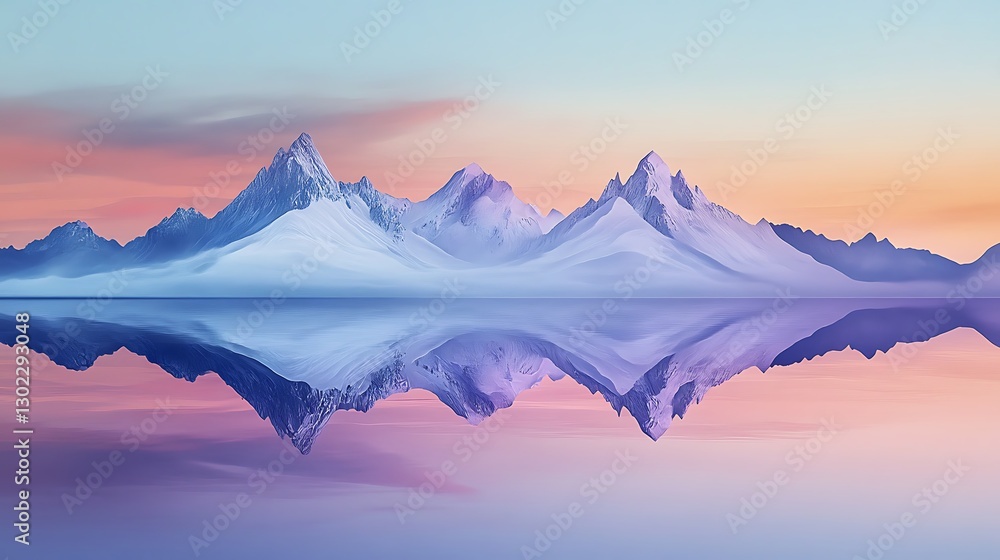 Serene Mountain Reflection: Digital Painting of a Peaceful Dawn Landscape AI Generated Serene Mountain Reflection: Digital Painting of a Peaceful Dawn Landscape AI Generated
