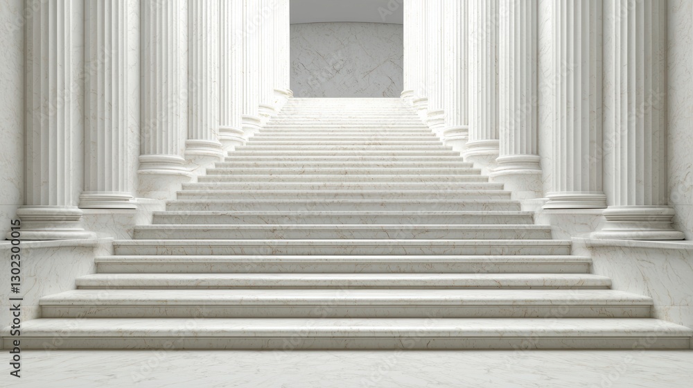 Obraz premium Marble staircase with columns. Concept of success, achievement, and progress.