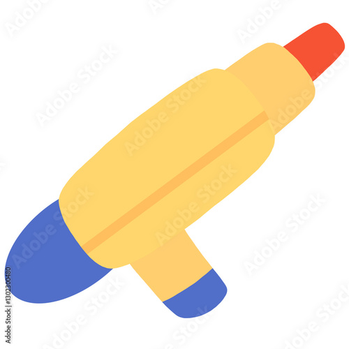 Yellow and blue water guns on transparent background