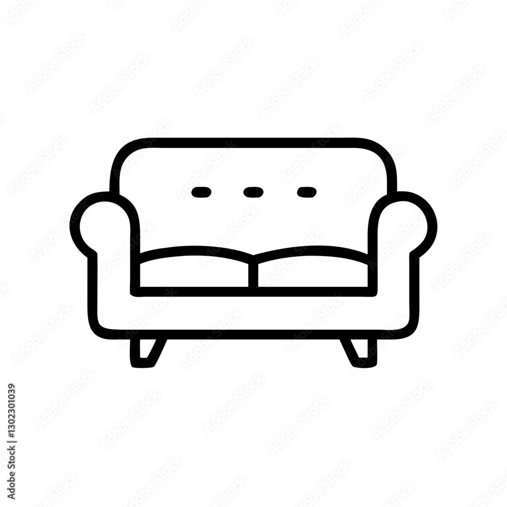 Sofa illustration in minimalist style on white background Sofa illustration in minimalist style on white background