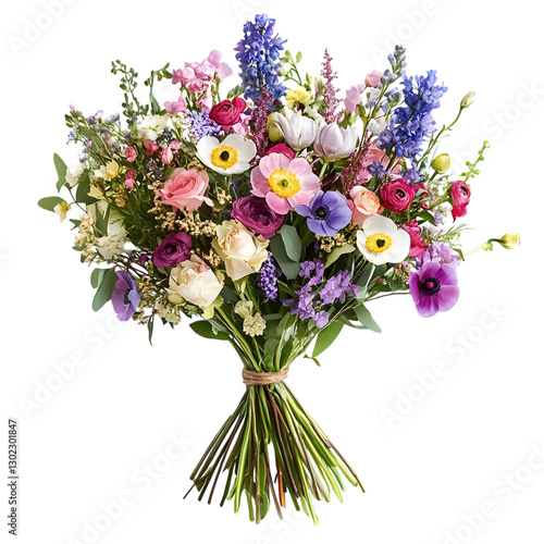 bouquet of flowers, isolated on white background 