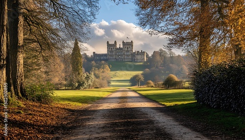 Autumnal Castle Driveway
