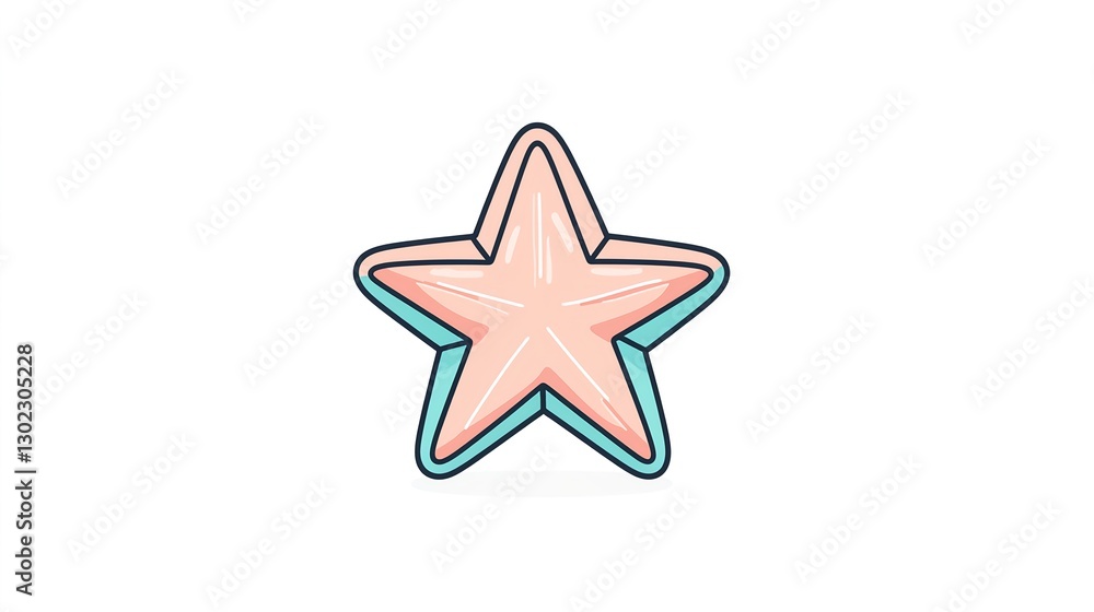 Bright and Colorful Star Icon with Smooth Edges and Soft Colors Bright and Colorful Star Icon with Smooth Edges and Soft Colors