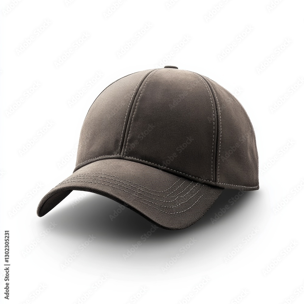 Detailed Single Baseball Cap Icon with Unique Texturing Features Detailed Single Baseball Cap Icon with Unique Texturing Features