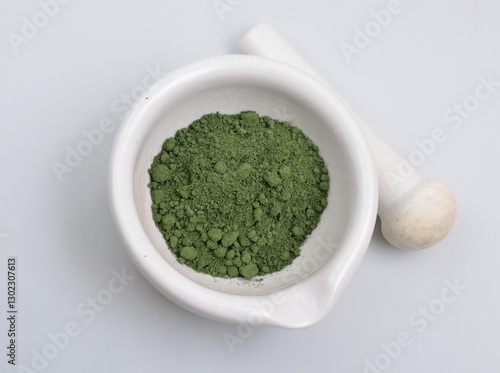 Chromium III oxide or chromia is an inorganic compound with the formula Cr2O3.