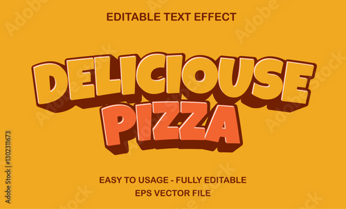 Deliciouse pizza text effect, vintage cartoon text style