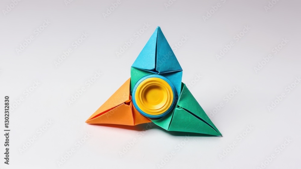 Fototapeta premium A vibrant display of creativity through origami shapes