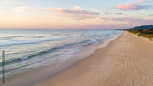 Wallpaper Mural Beautiful Sunset Beach with Soft Sand and Gentle Waves - Relaxing Beach Scene for Travel and Vacation Lovers Torontodigital.ca