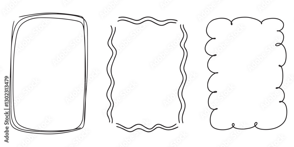 Fototapeta premium Various frames doodle hand drawn for element and illustration