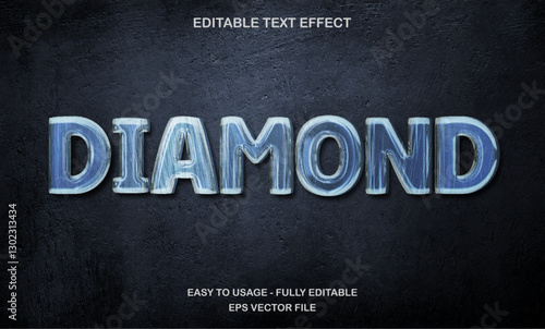 Diamond text effect, shiny luxury jewellery text style