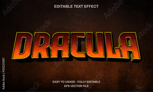 Dracula text effect, editable title movie text style