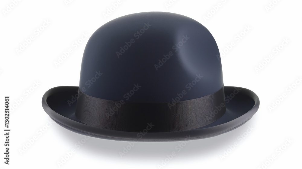 dark blue bowler hat on a white background dark blue bowler hat on a white background