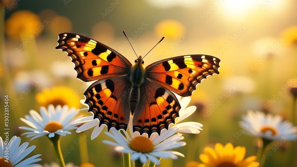 Leopard Butterfly Close-Up on Wildflowers: Vibrant Macro Nature Photography in Daylight Leopard Butterfly Close-Up on Wildflowers: Vibrant Macro Nature Photography in Daylight