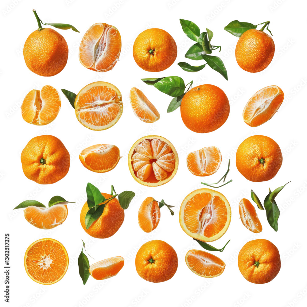 Collection of tangerine transparent background Collection of tangerine transparent background