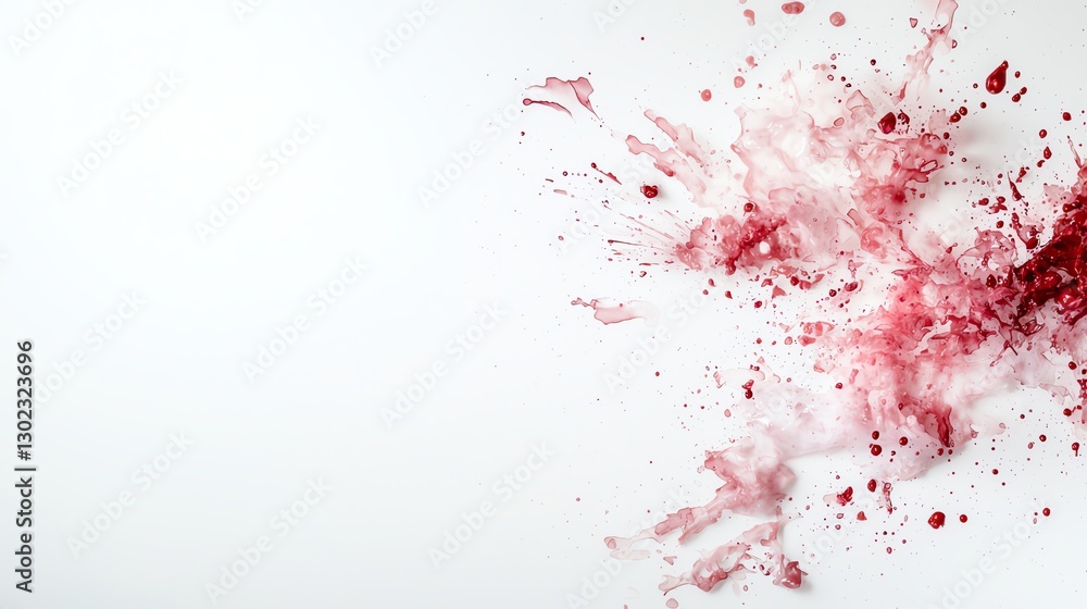 Obraz premium Abstract red watercolor splash on white background, creative design element for artistic projects.