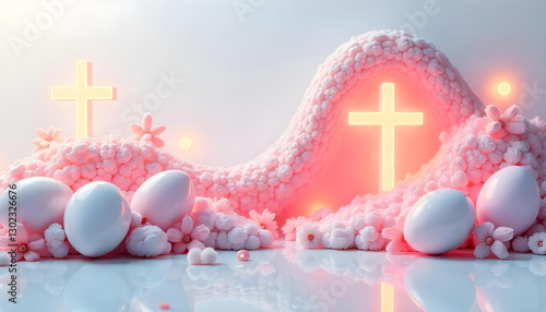 easter eggs in a nest