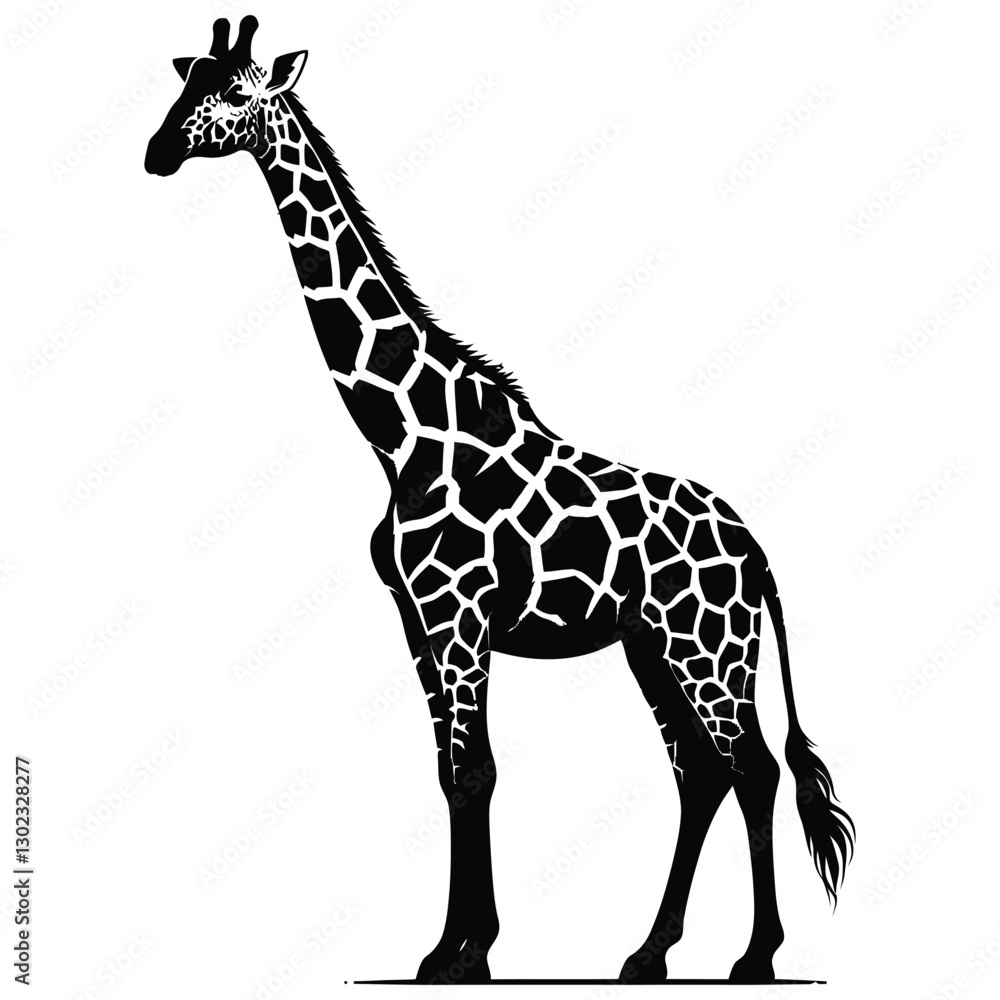 Fototapeta premium giraffe silhouette vector illustration
