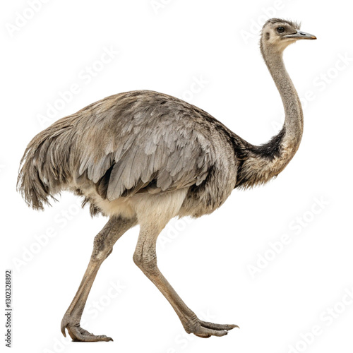 Rhea Bird Walking on Transparent Background isolated on transparent background  
