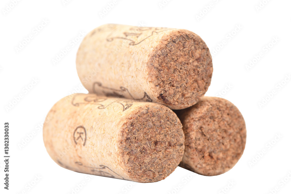 Wine cork isolated on white
