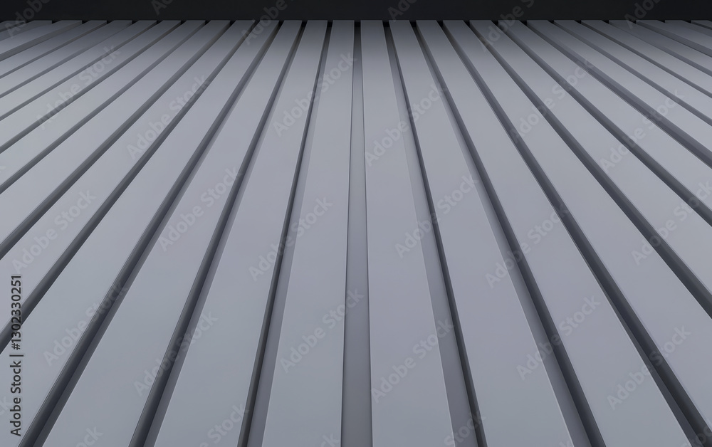 Lines of gray metal texture create a minimalist perspective in a modern setting Lines of gray metal texture create a minimalist perspective in a modern setting