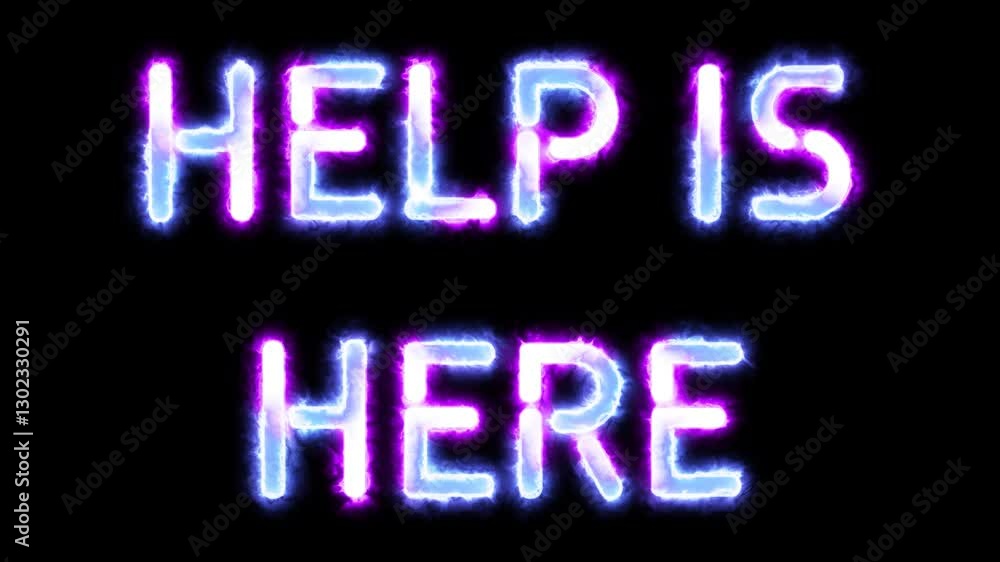 help is here and support symbol. concept words help is here and support bright glowing neon effects, vibrant and colorful text animation on transparent background help is here and support symbol. concept words help is here and support bright glowing neon effects, vibrant and colorful text animation on transparent background