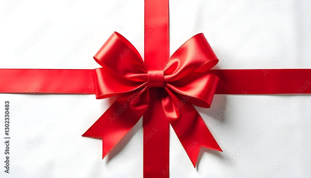 red bow on a white background, red bow with ribbon red bow on a white background, red bow with ribbon